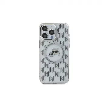 Karl Lagerfeld KLHMP16SHMCKMHT iPhone 16 prozorna IML Monogram Karl & Choupette Head MagSafe ovitek