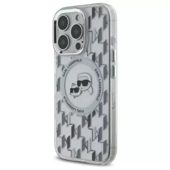 Karl Lagerfeld KLHMP16LHMCKMHT iPhone 16 Pro 6,3 inch prozorna IML Monogram Karl & Choupette Head MagSafe ovitek