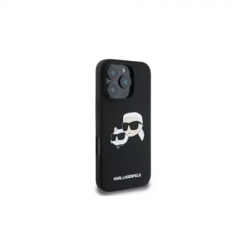 Karl Lagerfeld KLHMP16XSKCHPPLK iPhone 16 Pro Max 6,9 črno trdo silikonsko ohišje Double Heads Print MagSafe