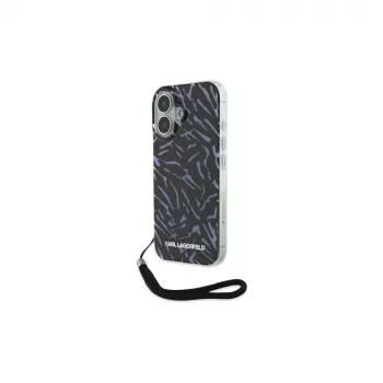 Karl Lagerfeld Zebra With Cord ovitek za iPhone 16 Plus (vijolična)