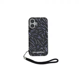 Karl Lagerfeld Zebra With Cord ovitek za iPhone 16 Plus (vijolična)