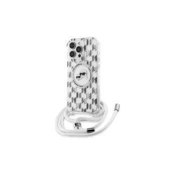 Karl Lagerfeld KLHMP16XHCKCKLCT iPhone 16 Pro Max 6,9 inch prozoren trdi ovitek IML Crossbody Monogram Karl & Choupette Head MagSafe