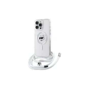 Karl Lagerfeld KLHMP16XHCCHNT iPhone 16 Pro Max 6.9 trdi ovitek prozoren IML Choupette Head & Cord MagSafe