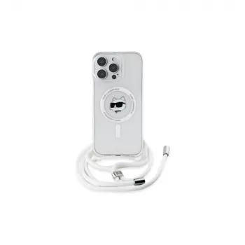 Karl Lagerfeld KLHMP16XHCCHNT iPhone 16 Pro Max 6.9 trdi ovitek prozoren IML Choupette Head & Cord MagSafe