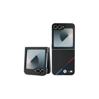 BMW trdi ovitek za Samsung Galaxy Z Flip6 / Z Flip7 FE - Carbon Tricolor črn