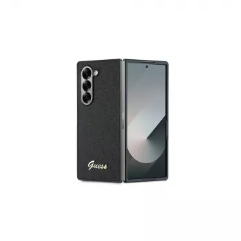 Guess GUHCZFD6HGGSHK Z Fold6 F956 črn 4G Glitter Script trdi ovitek