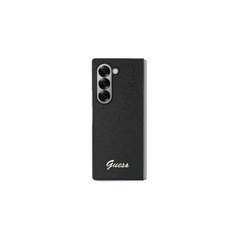 Guess GUHCZFD6HGGSHK Z Fold6 F956 črn 4G Glitter Script trdi ovitek