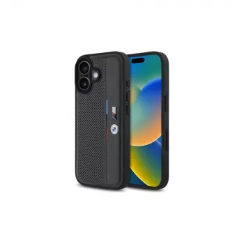 BMW BMHCP16S23PUPVA iPhone 16 6.1 antracit trdi ovitek M Perforated Tricolor Detail Line