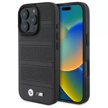 BMW M Perforated And Stitched Line MagSafe trdi ovitek za iPhone 16 Pro Max 6.9 črn