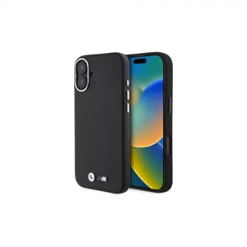BMW M Collection Smooth Full Wrapped Metal MagSafe trdi ovitek za Apple iPhone 16 - črn