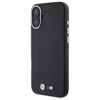 BMW M Collection Smooth Full Wrapped Metal MagSafe trdi ovitek za iPhone 16 Plus 6,7 inch - črn