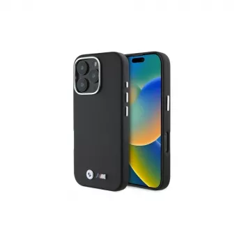 BMW M Collection Smooth Full Wrapped Metal MagSafe trdi ovitek za Apple iPhone 16 Pro 6,3 inch - črn