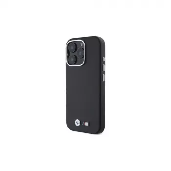 BMW M Collection Smooth Full Wrapped Metal MagSafe trdi ovitek za Apple iPhone 16 Pro 6,3 inch - črn