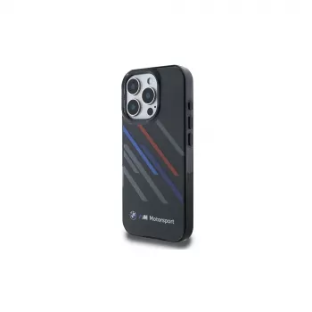 BMW BMHCP16X23HTRAK iPhone 16 Pro Max 6,9 črn trda lupina Motorsport IML Random Stripes