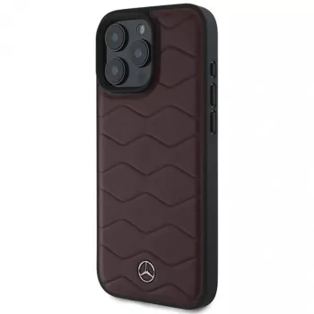 Mercedes-Benz MB Waves Leather trdi ovitek za Apple iPhone 16 Pro Max 6,9 palca rdeč