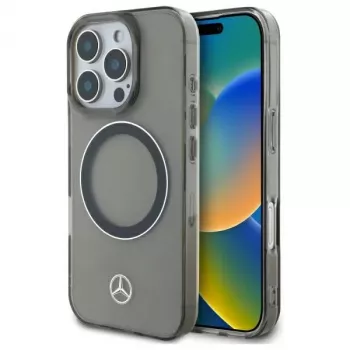 Mercedes-Benz MEHMP16L23HUOSK iPhone 16 Pro 6,3 palca trda lupina s srebrnim obročem MagSafe - črn
