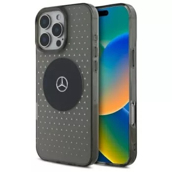 Mercedes-Benz iPhone 16 Pro 6,3-palčna trda lupina Star Pattern MagSafe črn