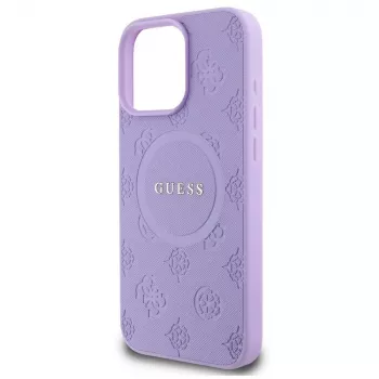 Guess GUHMP16XPSAPSMEU iPhone 16 Pro Max 6,9 palca vijoličen trda lupina Saffiano Peony Classic Logo MagSafe