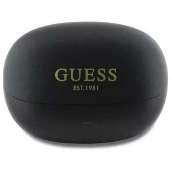 Guess Capsule Printed Logo – Bluetooth TWS ANC & ENC ušesne slušalke s polnilnim etuijem (črne)