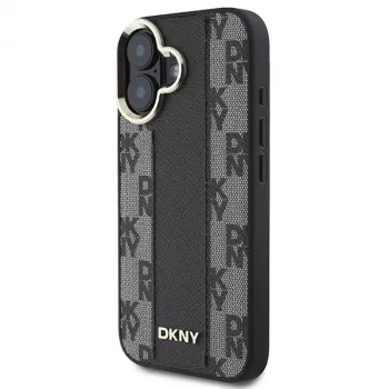 DKNY DKHMP16MPCPVSLK iPhone 16 Plus 6.7 črn trdi ovitek s kariranim vzorcem MagSafe