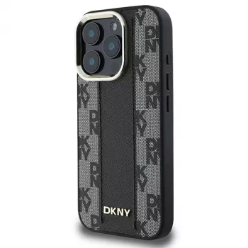 DKNY DKHMP16LPCPVSLK trdi ovitek za Apple iPhone 16 Pro, 6,3 inch, črn, karirani vzorec, MagSafe