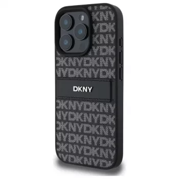 DKNY DKHCP16XPRTHSLK trdi ovitek za iPhone 16 Pro Max 6,9 inch črn s teksturnim vzorcem tonskih črt