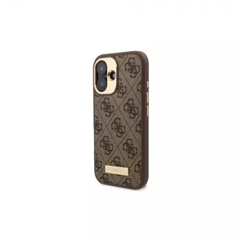 Guess GUHMP16SU4GPRW iPhone 16 6,1 inch rjav trd ovitek 4G Logo Plate MagSafe