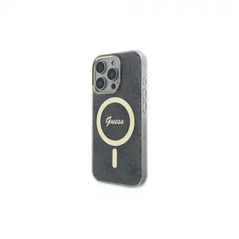 Guess GUHMP16LH4STK trd ovitek za Apple iPhone 16 Pro 6,3 inch črn IML 4G MagSafe