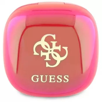 Guess 4G Printed Logo prave brezžične slušalke s polnilnim ohišjem – fuksija iridescentna