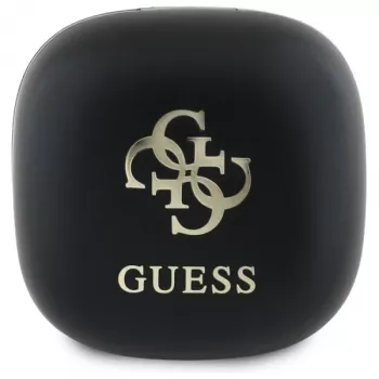 Guess GUTWSJ144ESK prave brezžične stereo Bluetooth slušalke s polnilnim ohišjem, črne iridescentne 4G Printed Logo