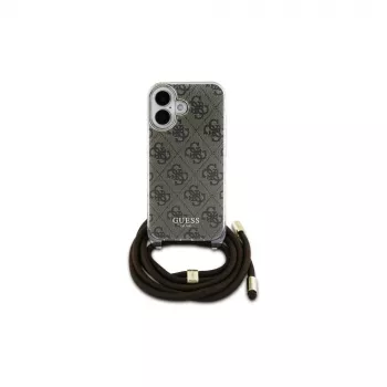 Guess GUHCP16SHC4SEW iPhone 16 6.1 rjav trd ovitek Crossbody Cord 4G Print