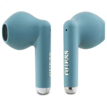 Guess Printed Classic Logo TWS Bluetooth ušesne slušalke s polnilnim ohišjem (turkizno)