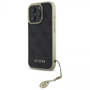 Guess GUHCP16LGF4GGR iPhone 16 Pro 6,3 inch črno trdo ohišje 4G Charms Collection