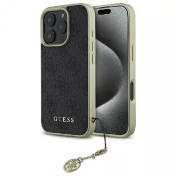Guess GUHCP16XGF4GGR iPhone 16 Pro Max 6.9 črno trdo ohišje 4G Charms Collection