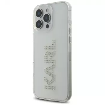 Karl Lagerfeld IML Rhinestones Logo ovitek za iPhone 16 Pro, prozoren
