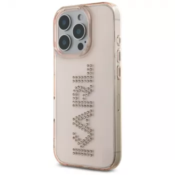 KARL LAGERFELD IML Rhinestones Logo ovitek za iPhone 16 Pro, roza