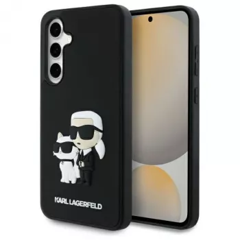 Karl Lagerfeld KLHCS24FE3DRKCNK S24 FE S721 črno/črno trdi ovitek 3D Rubber Karl&Choupette