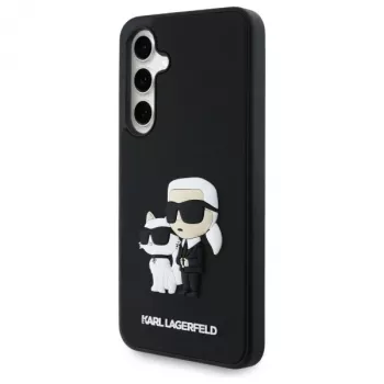 Karl Lagerfeld KLHCS24FE3DRKCNK S24 FE S721 črno/črno trdi ovitek 3D Rubber Karl&Choupette