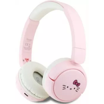 Hello Kitty Face Logo Bluetooth na-ušesne slušalke roza