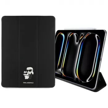 Karl Lagerfeld KLFC13PM24SAKCK knjižni ovitek črn Saffiano magnetni Karl & Choupette za iPad Pro 13 M4 2024 / M5 2025