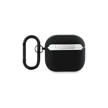 BMW BMA4SSLBK ovitek za AirPods 4 črno pravo usnje srebrn logotip