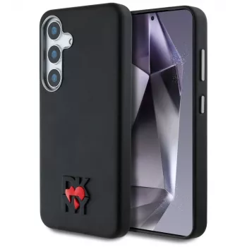 DKNY Leather Heart of NY ovitek za Samsung Galaxy S25 črn