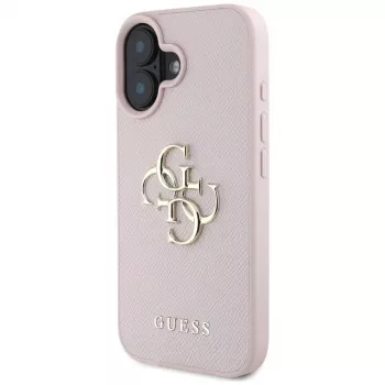 Guess hrbtni ovitek Grained Big 4G Logo Small Classic Logo za Apple iPhone 16 – roza