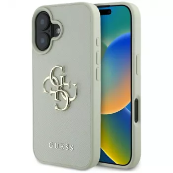 Guess hrbtni ovitek Grained Big 4G Logo Small Classic za iPhone 16 – zelen
