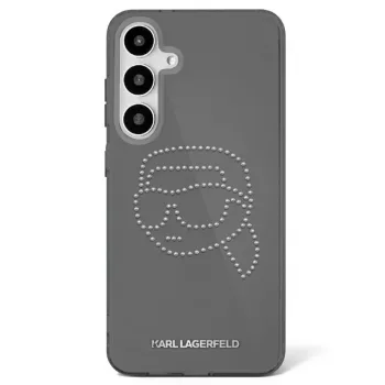 Karl Lagerfeld Rhinestones Karl Head Logo ovitek za Samsung Galaxy S25 (črn)
