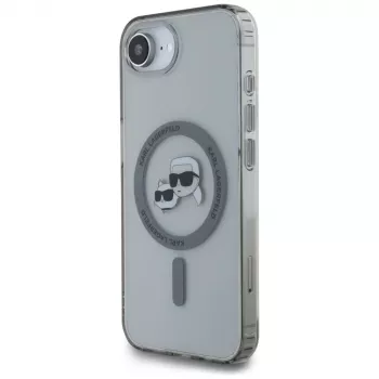 KARL LAGERFELD IML Metal Karl & Choupette Heads MagSafe ovitek za iPhone 16e / 17e, črn
