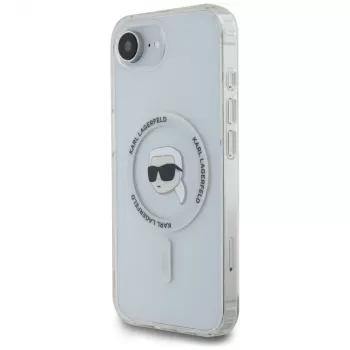 Karl Lagerfeld IML Metal Karl Head MagSafe ovitek za iPhone 16e/17e, bel