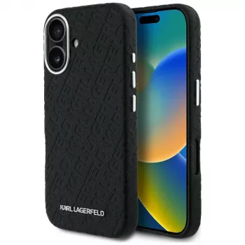 Karl Lagerfeld FW Stamped Karl MagSafe ovitek za iPhone 16, črn