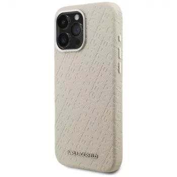 Karl Lagerfeld FW Stamped Karl MagSafe ovitek za iPhone 16 Pro, bež