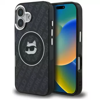 Karl Lagerfeld IML Choupette Head Logo MagSafe ovitek za iPhone 16, črn